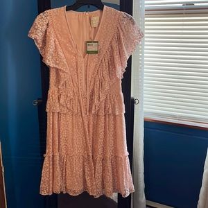 Kate Spade NWT Pink Pearl By the Pool Embroidered Chiffon Dress Size 2